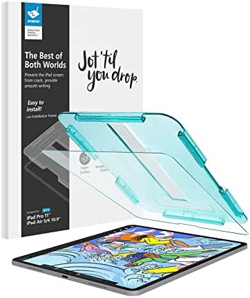 מגן מסך זכוכית נייר Mobdik תואם ל- iPad Pro 11 אינץ 'ואייפד אוויר דור 5/4 [זכוכית מחוסמת] [ערכת EZ]